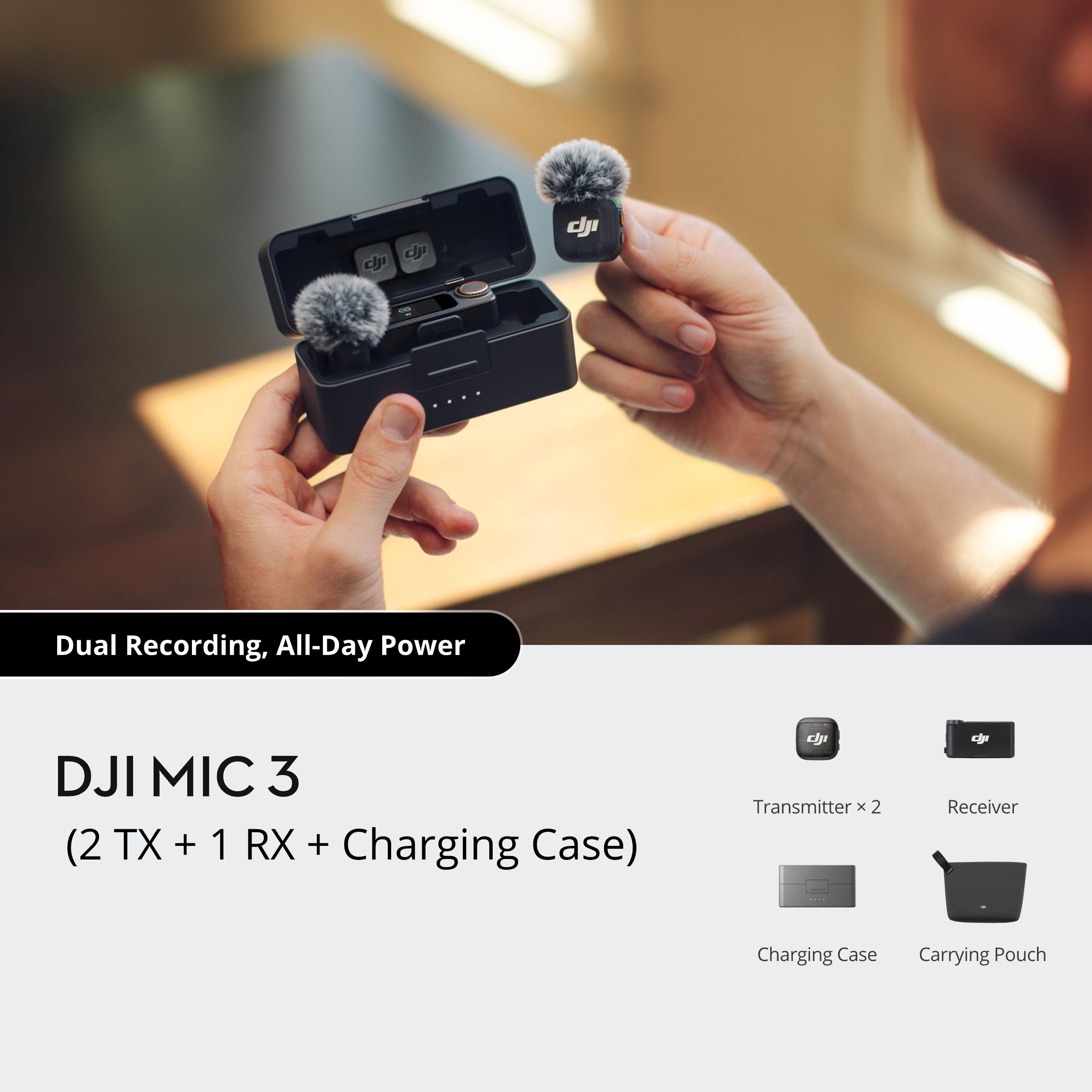 DJI Mic 3 Combo (2 Transmitter + 1 Receiver + Charging Case)