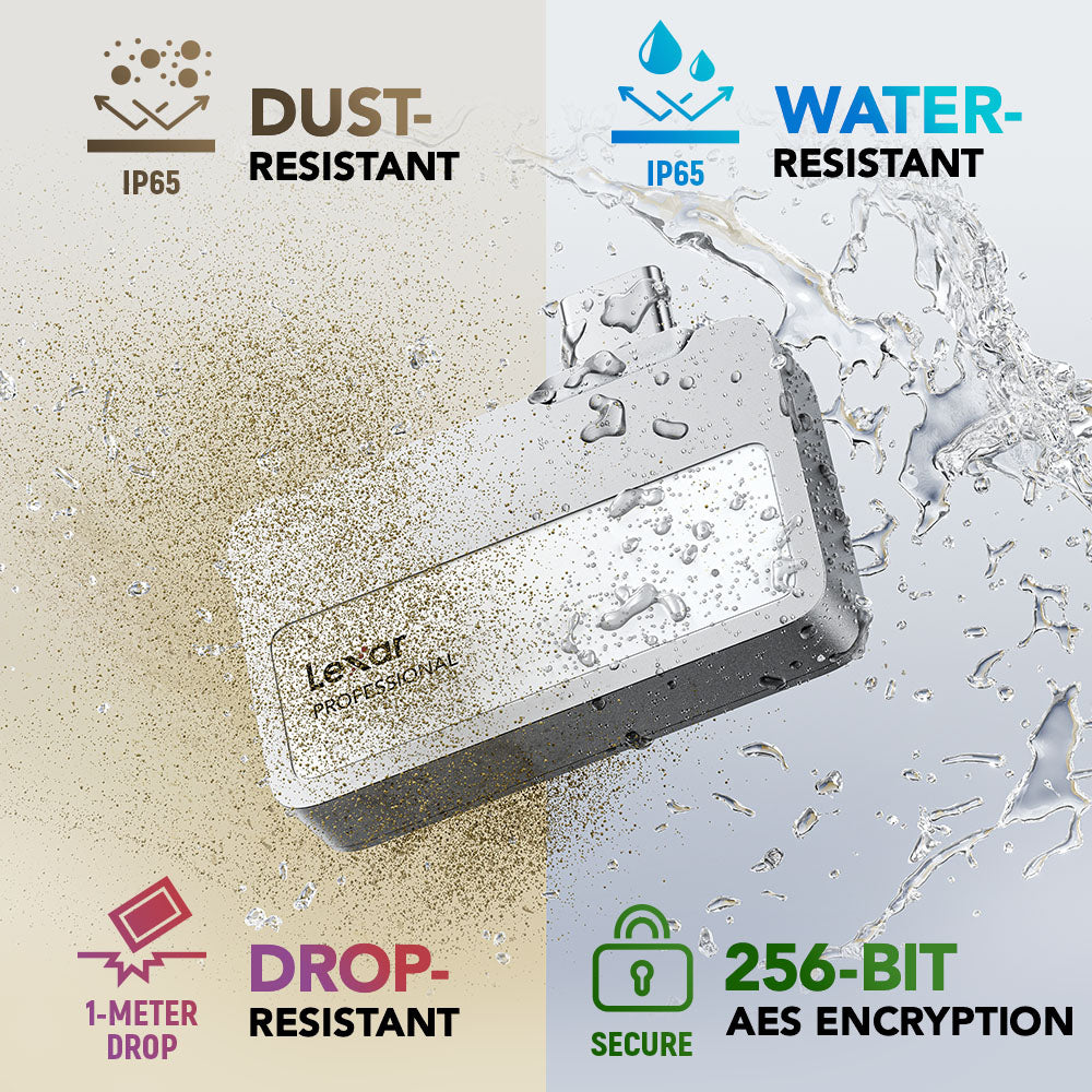 Lexar Professional Go 2TB Portable SSD for iPhone 15/16 - Supports Apple ProRes